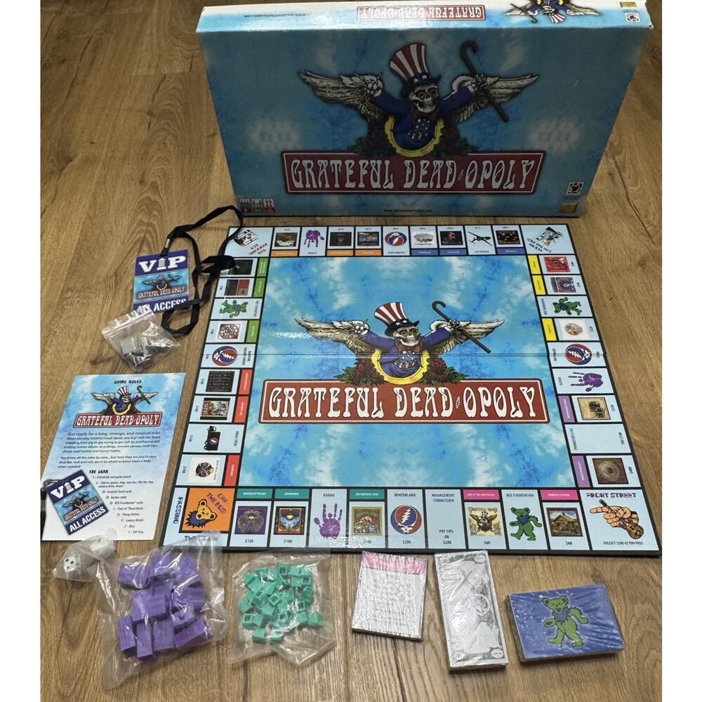 Grateful Dead Opoly Board Game Open Box Sealed Packs Complete Collectible NEW